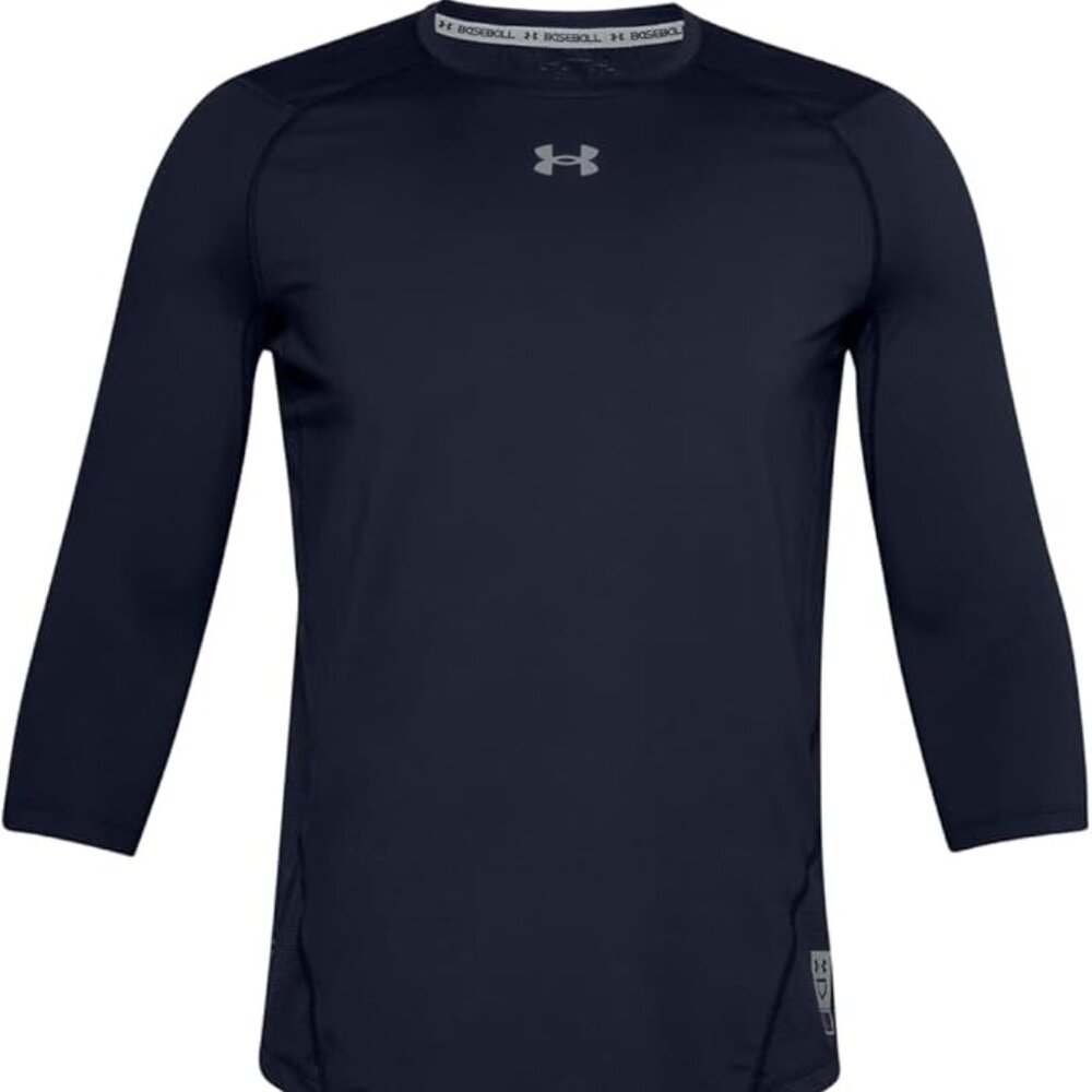 UNDER ARMOUR Men's Isochill 3/4 Sleeve Shirt Sz XL Navy